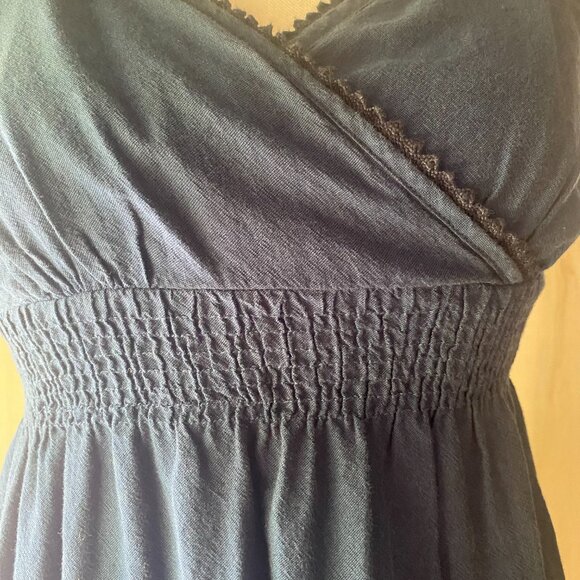 Converse One Star Navy Blue ruffle eyelet cotton sundress mini dress M Y2K boho - Picture 8 of 11